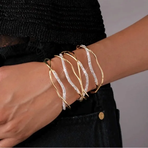 SOLD - ALEXIS BITTAR Solanales Crystal Gold Cuff - Picture 6 of 15